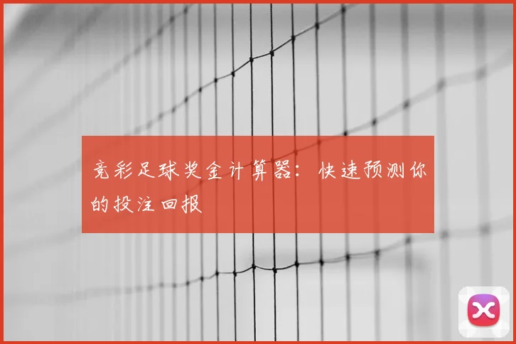 竞彩足球奖金计算器：快速预测你的投注回报